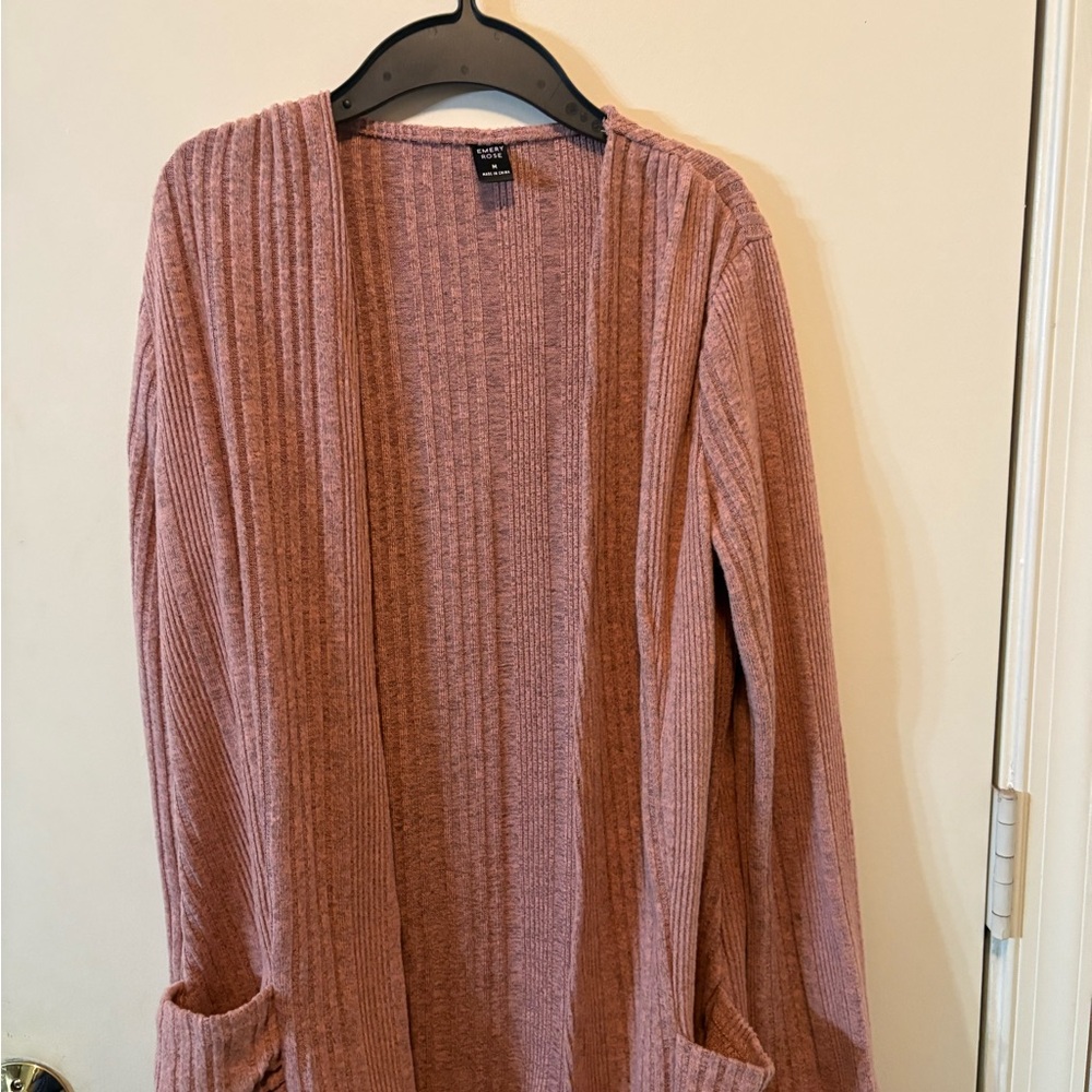 Cozy Mauve Open-Front Cardigan